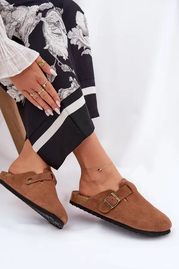 BIG STAR SHOES BIG STAR SHOES Suede Clogs Women's With Buckle Big Star