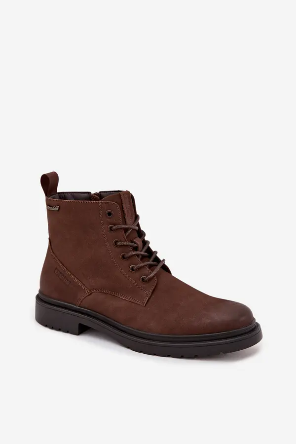 BIG STAR SHOES BIG STAR SHOES Suede Warm Ankle Boots For Men With Zipper Big Star OO174229 Brown