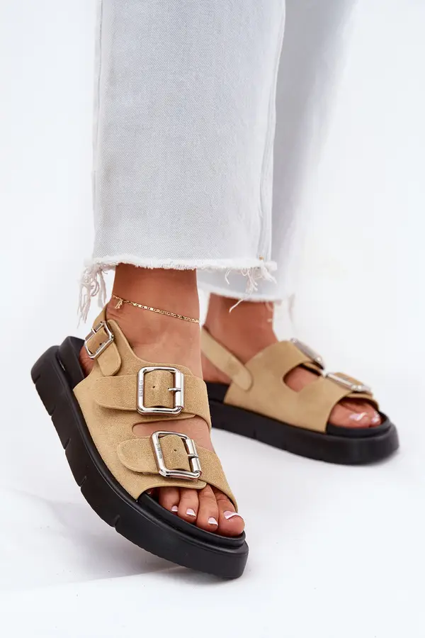 BIG STAR SHOES BIG STAR SHOES Suede Women's Sandals With Buckles Big Star