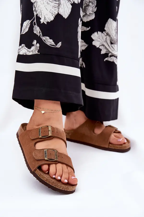 BIG STAR SHOES BIG STAR SHOES Suede Women's Slippers With Buckles Big Star