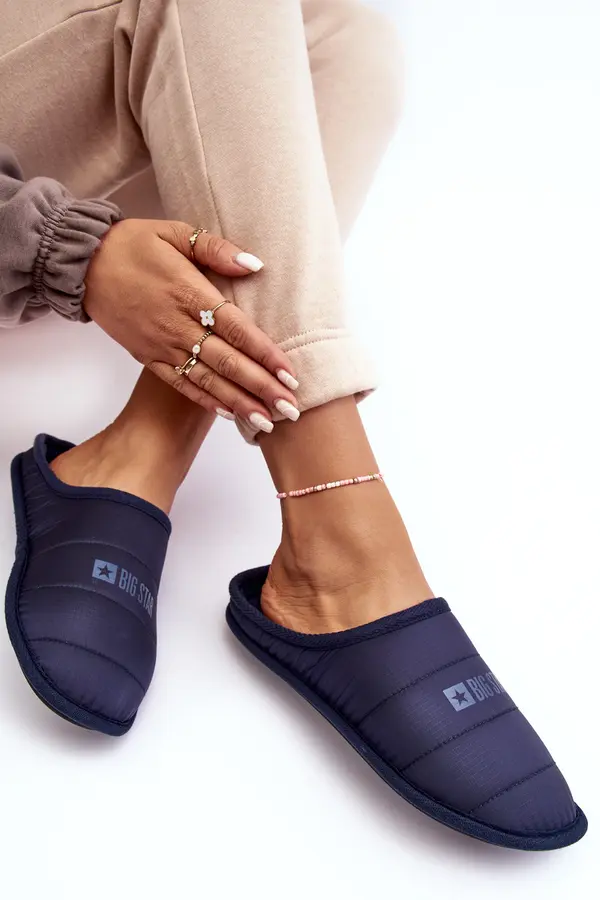 BIG STAR SHOES BIG STAR SHOES Women's Classic Slippers Navy Big Star