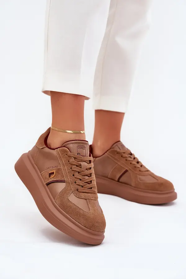 Daniel Lopez Just Dare BIG STAR SHOES Women's Leather Platform Sneakers Big Star By Daniel Lopez