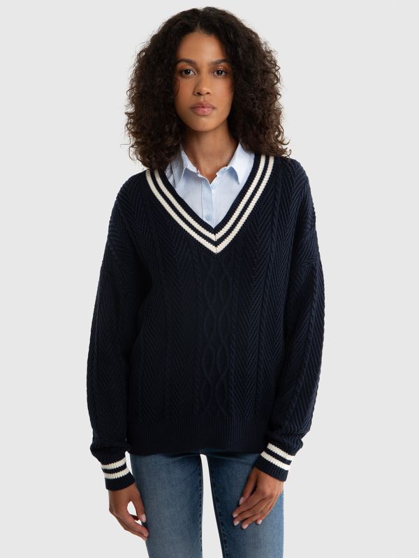 Big Star Big Star Woman's V-neck Sweater 161044 403