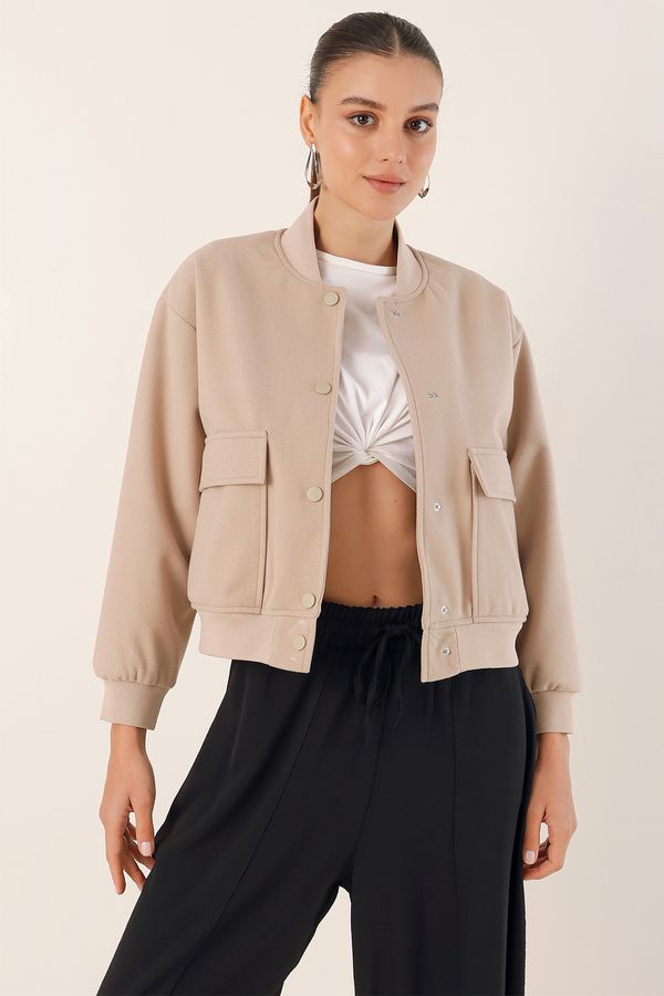 Bigdart Bigdart 0688 Double Pocket Bomber Jacket - Beige