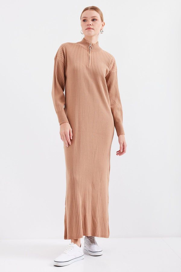 Bigdart Bigdart 15839 Full-length Knitwear Dress - Tan