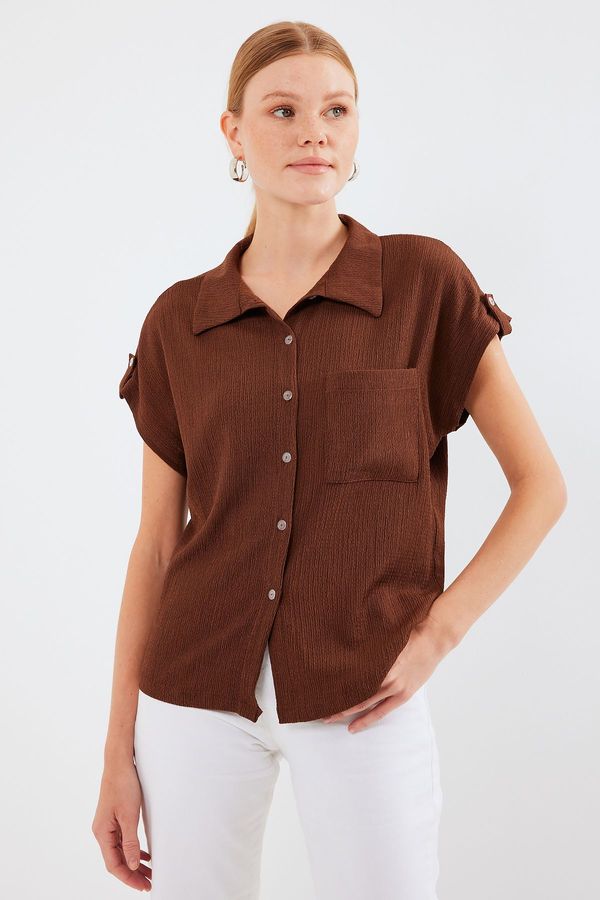 Bigdart Bigdart 20256 Cuffed Double Short Sleeve Shirt - Brown