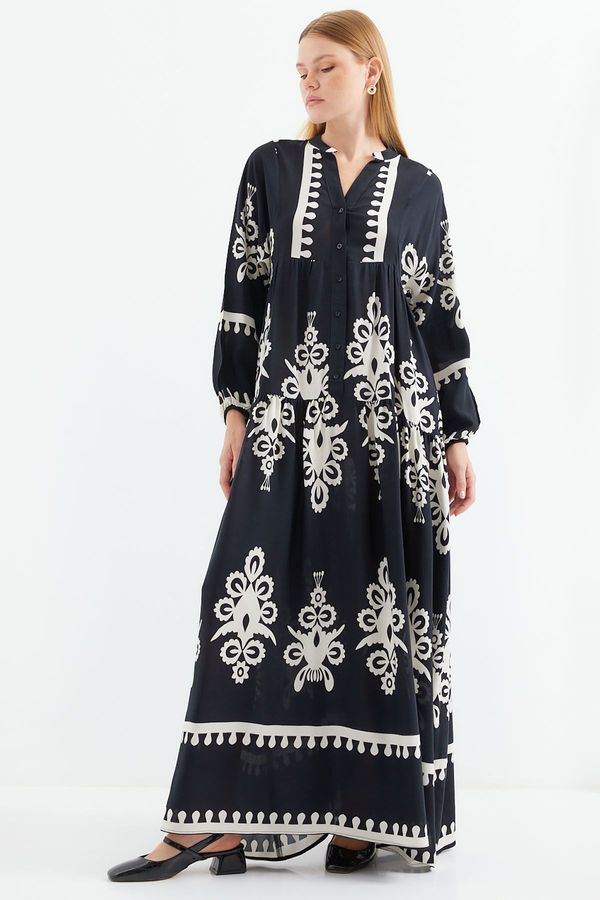 Bigdart Bigdart 2423 Authentic Patterned Dress - Black