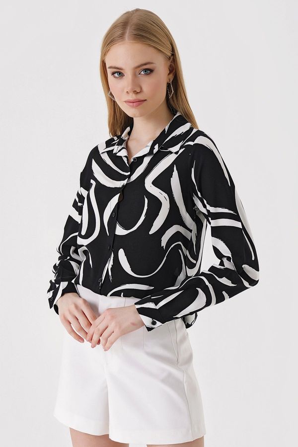 Bigdart Bigdart 3721 Graphic Pattern Shirt - F. Black