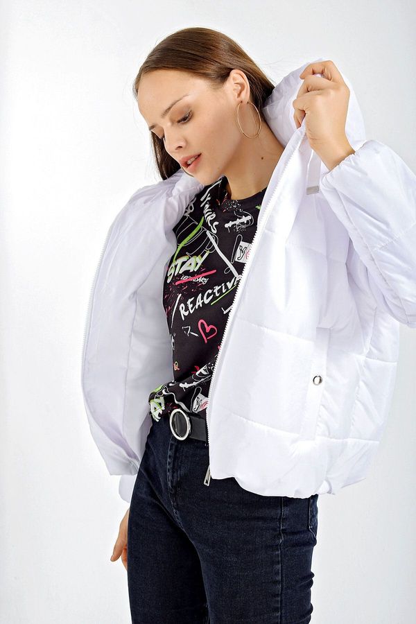 Bigdart Bigdart 5117 Hooded Puffer Coat - White