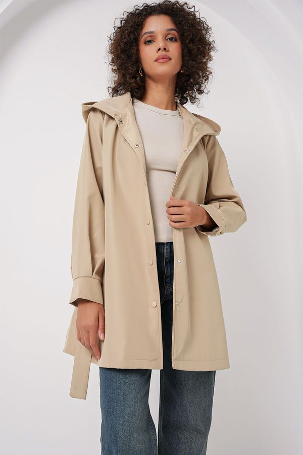 Bigdart Bigdart 5934 Hooded Trench Coat - Beige