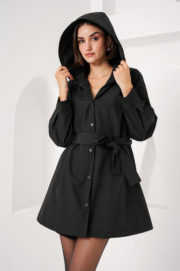Bigdart Bigdart 5934 Hooded Trench Coat - Black