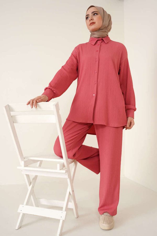 Bigdart Bigdart T5858 Knitted Two Piece Set - Pale Pink