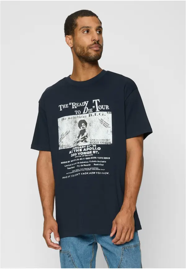 Mister Tee Bigie Retro Poster Tee in Navy Style