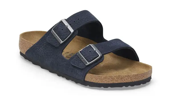 Birkenstock Birkenstock Arizona usnjeni ozki sandali iz nubuka modre barve