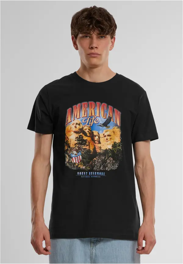 Mister Tee Black American Life Mount Roushmore T-shirt