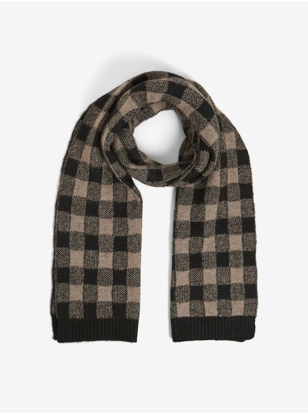 Vila Black and brown women's plaid scarf VILA Vilibby - Women