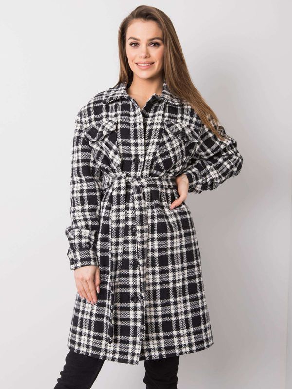 Fashionhunters Black and white checkered coat by Raquel