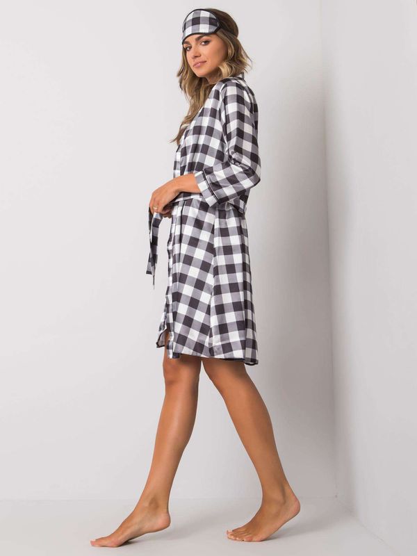 Fashionhunters Black and white checkered three-piece night set