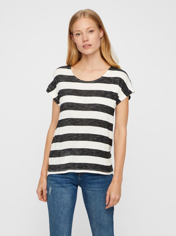 Vero Moda Black and white striped T-shirt VERO MODA Wide Stripe - Women
