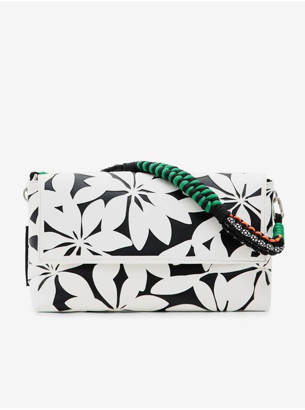 DESIGUAL Black and white women's floral handbag Desigual Onyx Venecia 2.0 - Women