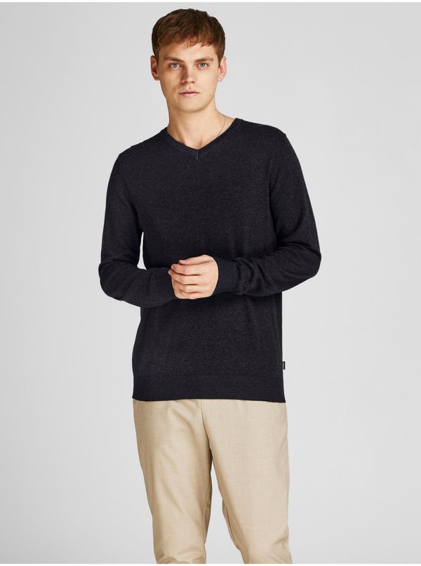 Jack & Jones Black basic sweater Jack & Jones Emil - Men