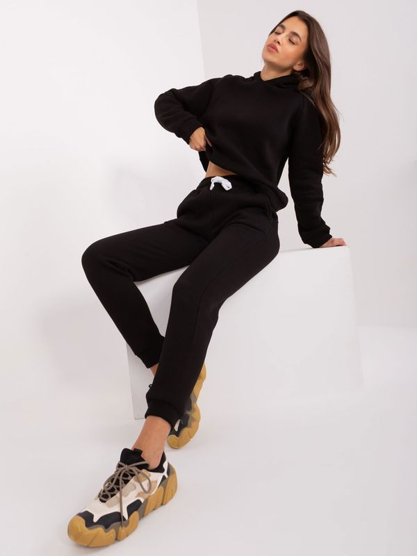 Fashionhunters Black basic tracksuit with trousers