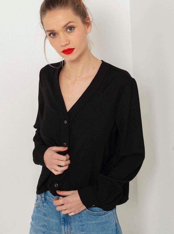 CAMAIEU Black Blouse with V-neck CAMAIEU - Women