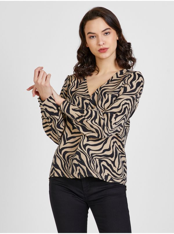 Only Black-brown patterned blouse ONLY Victoria - Ladies