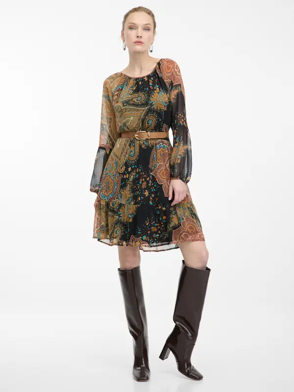 Orsay Black-brown women's patterned dress ORSAY - Women