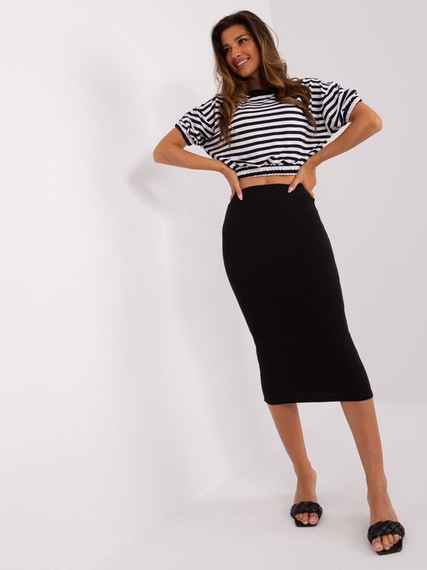 Fashionhunters Black casual set with midi skirt