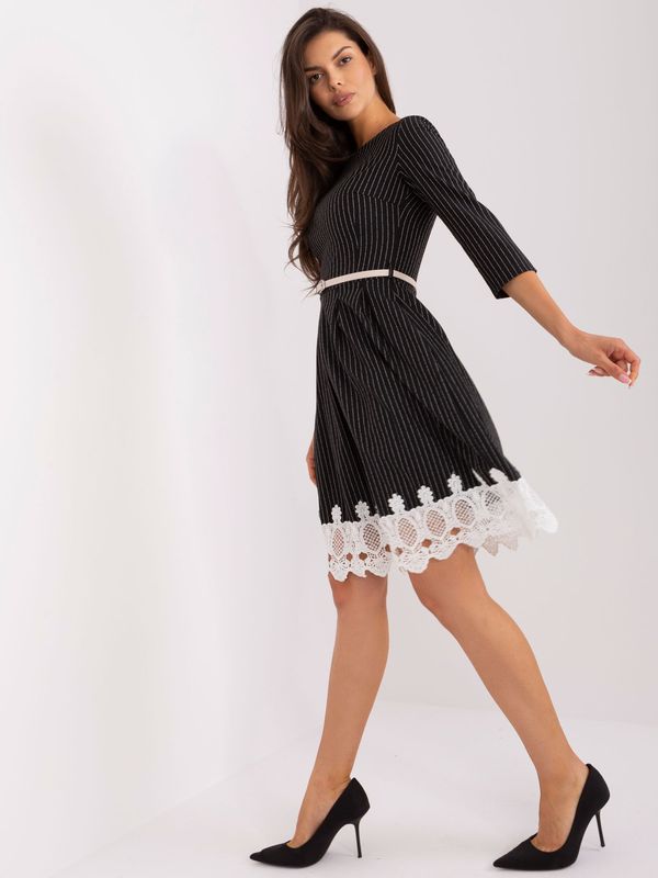 Fashionhunters Black cocktail dress above the knee