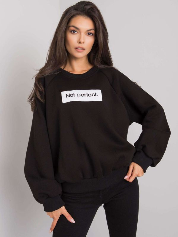 Fashionhunters Black Cotton Hoodie