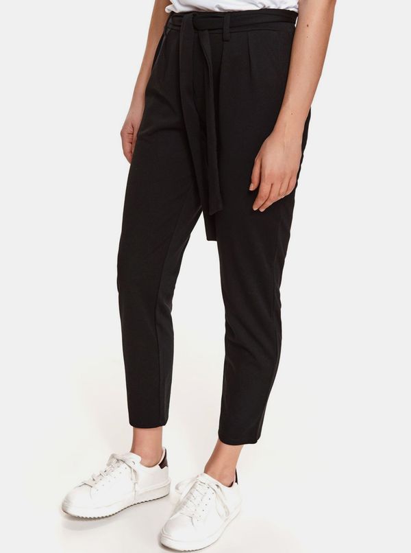 Top Secret Black cropped trousers with tie TOP SECRET - Women's