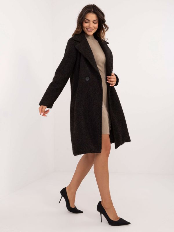 Fashionhunters Black double-breasted winter coat