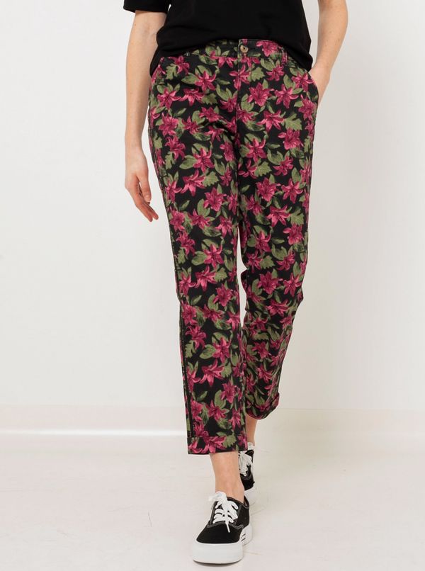 CAMAIEU Black floral trousers CAMAIEU - Women