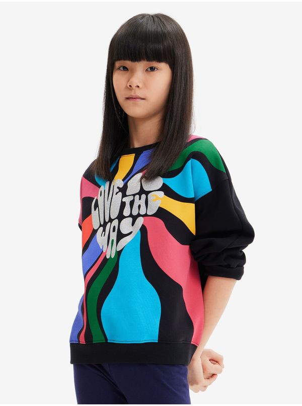 DESIGUAL Black girly sweatshirt Desigual Ida - Girls