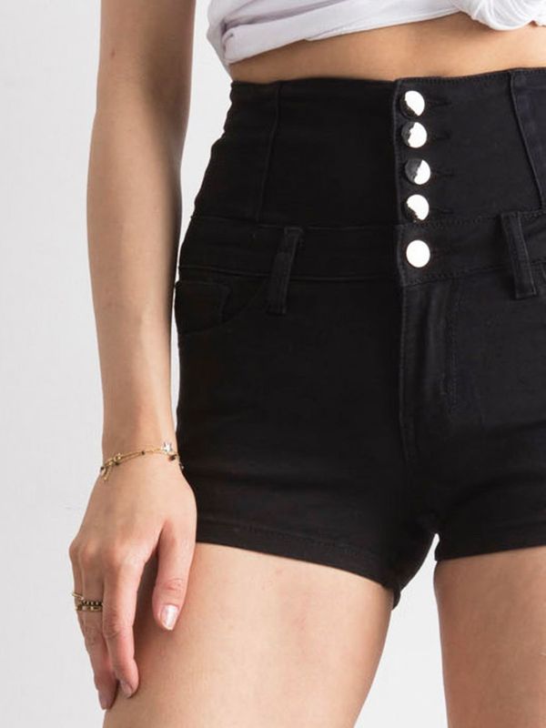 Fashionhunters Black high-waisted shorts