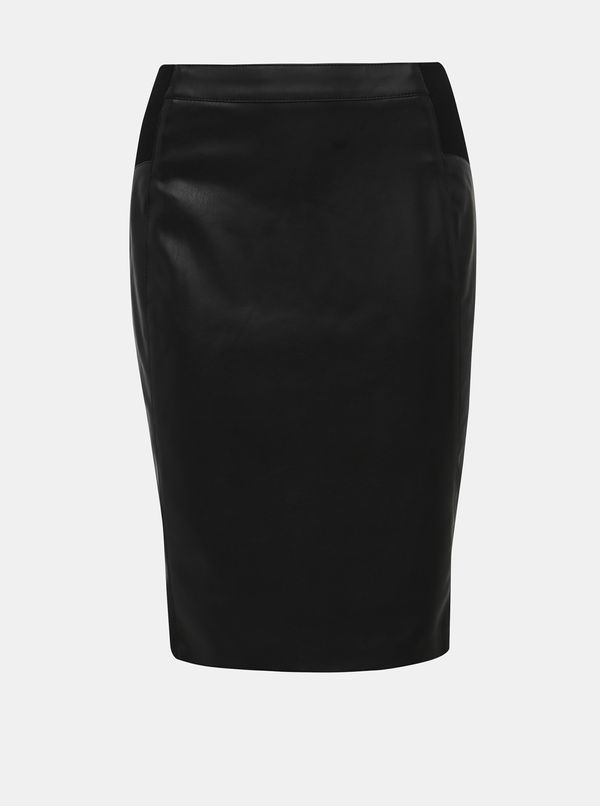 Vero Moda Black imitation leather pencil skirt VERO MODA Buttersia