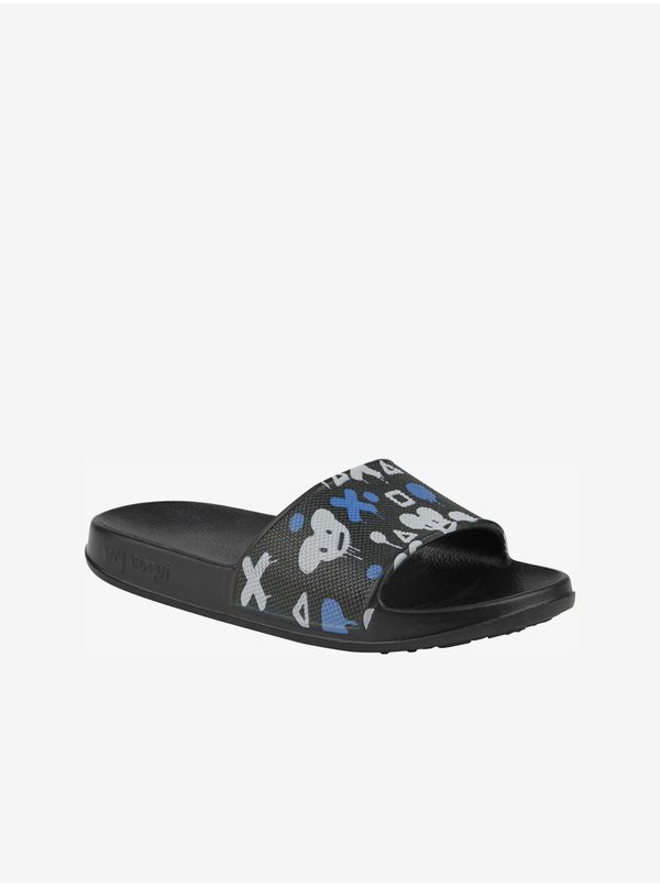 Coqui Black Kids Patterned Slippers Coqui Tora - Boys