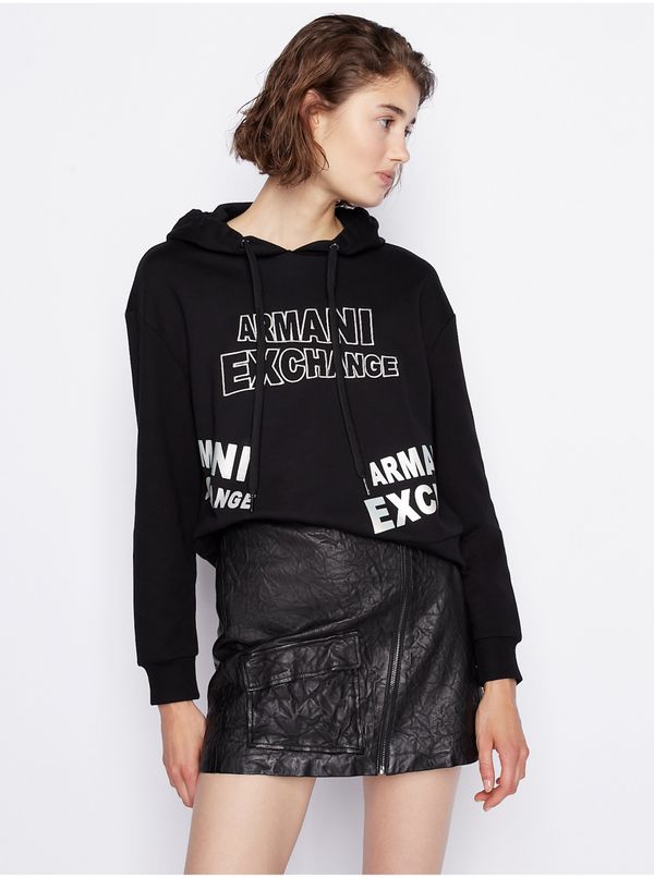 Armani Black Ladies Hoodie Armani Exchange - Women