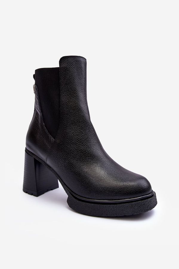 Kesi Black leather ankle boots Lemar Liresa