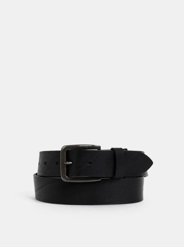 Jack & Jones Black Leather Belt Jack & Jones Victor