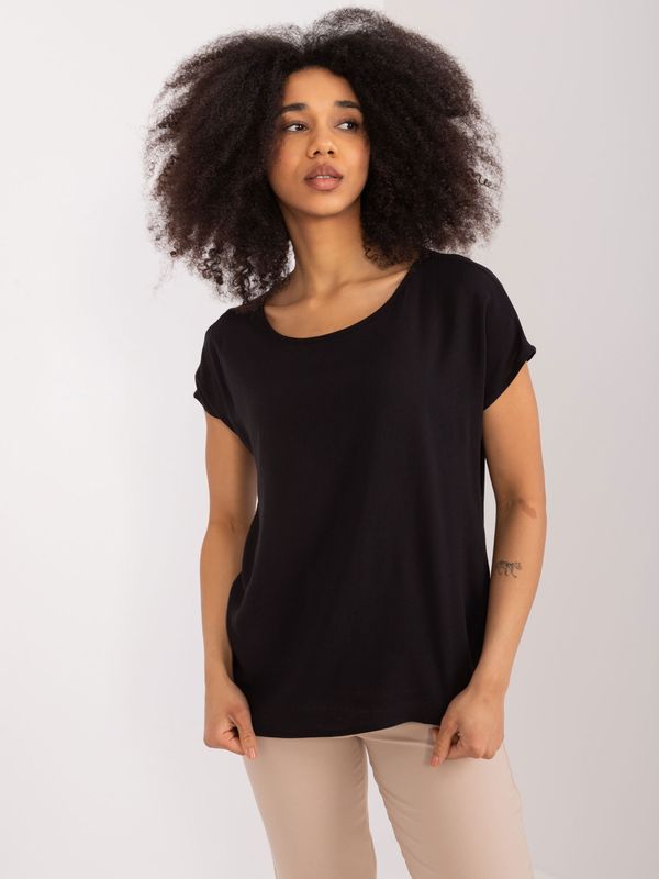 Fashionhunters Black loose viscose blouse SUBLEVEL