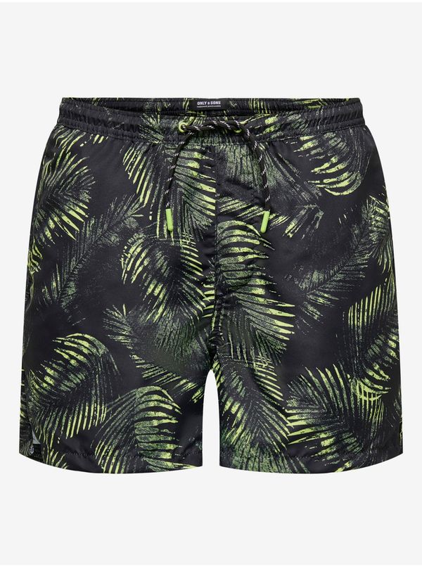 Only Black Men Patterned Swimwear ONLY & SONS Ted - Men