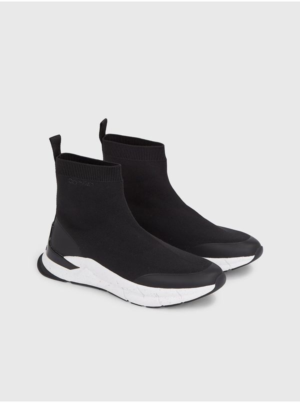 Calvin Klein Black Mens Ankle Slip on Sneakers Calvin Klein Sock Boot Runne - Men