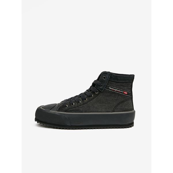 Diesel Black Mens Ankle Sneakers with Suede Details Diesel - Men