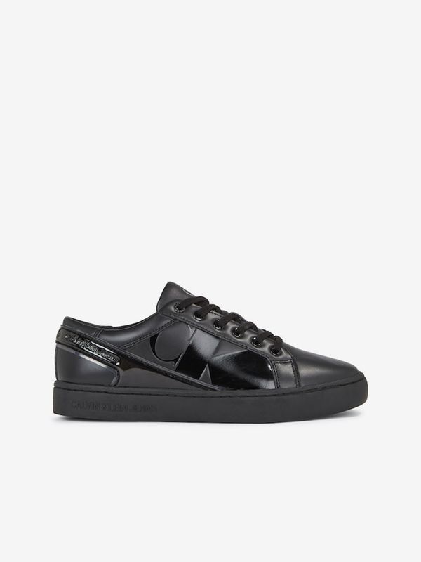 Calvin Klein Black Men's Calvin Klein Classic Cupsole Low Mix Leather Sneakers