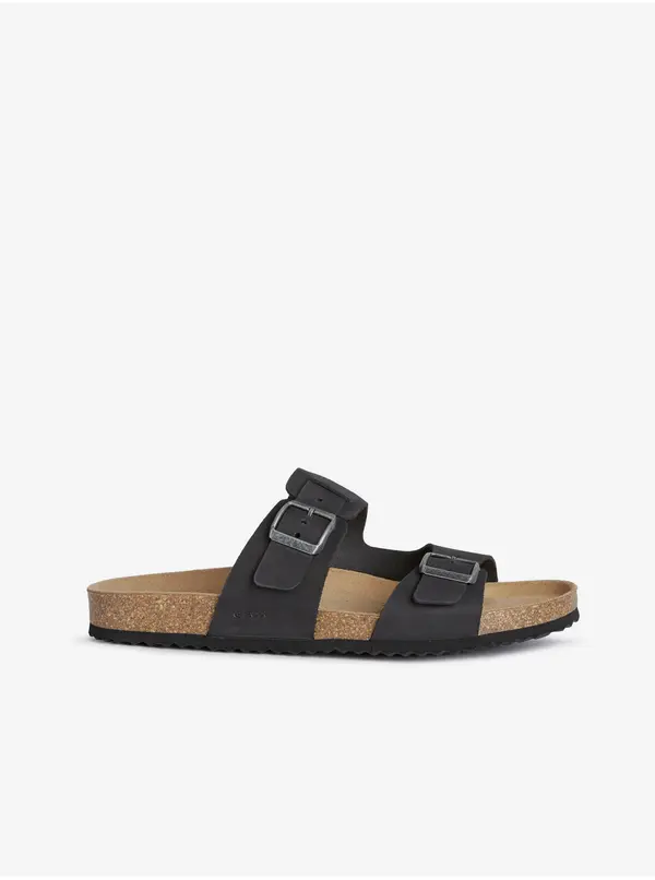 GEOX Black Men's Leather Slippers Geox Ghita - Men's