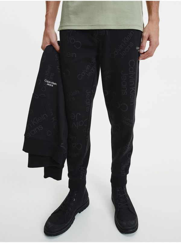 Calvin Klein Black Men's Patterned Sweatpants Calvin Klein Jeans - Men's