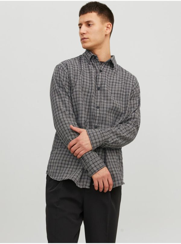 Jack & Jones Black Mens Plaid Shirt Jack & Jones Gracia - Men